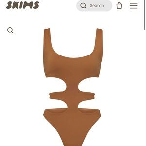 Skims swim monokini in almond